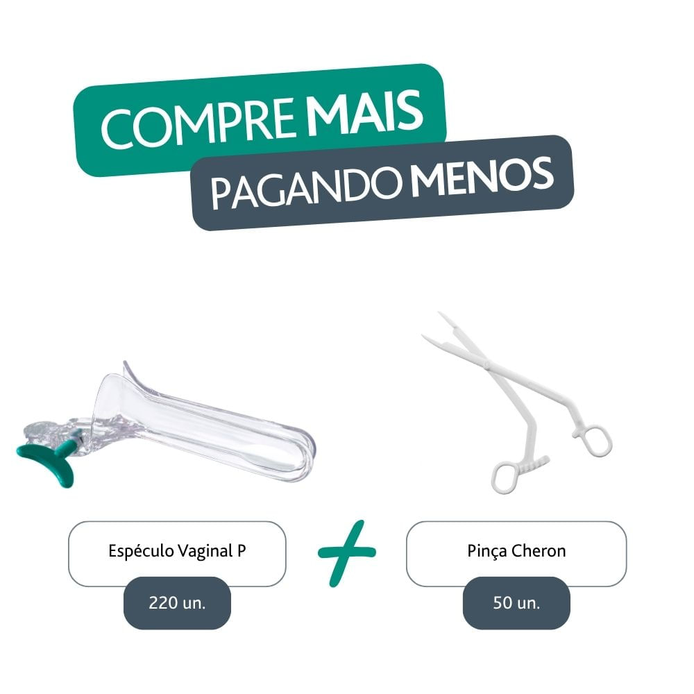Combo Especulo Vaginal Descartavel + Pinca Cheron